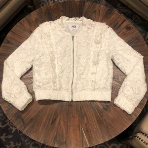 Jack by BB Dakota Lace Zip up Bomber Jacket